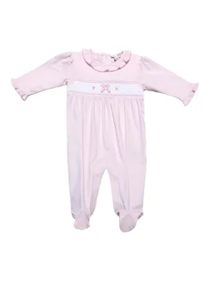 Pink Footie with Smocked Ballet Shoes