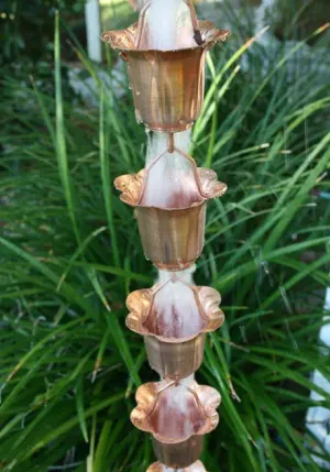 Rain Chain Copper Flower Cup